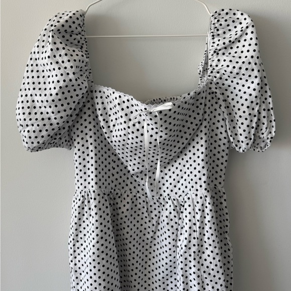 REFORMATION Malvina Linen Polka Dot Mini Dress - Picture 4 of 14